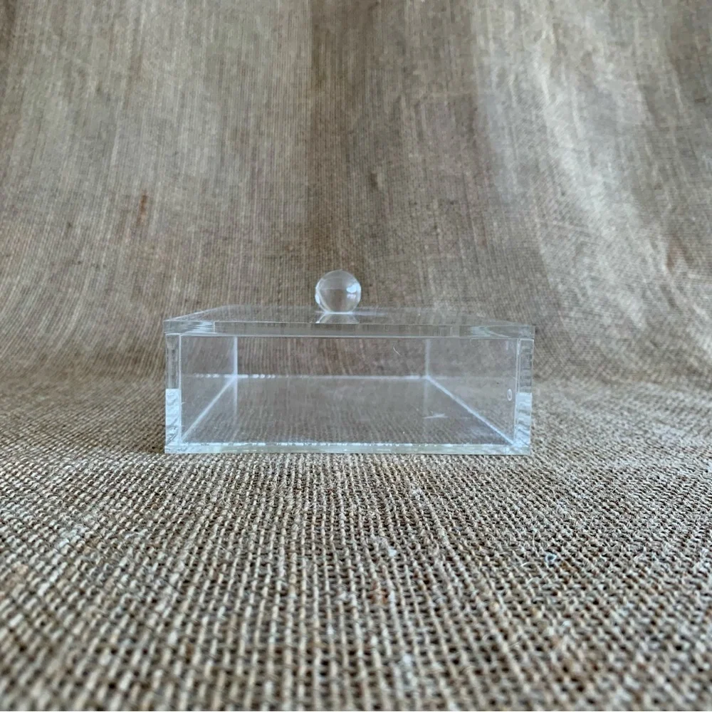 Clear Acrylic Box / Container with Lid Make-up Desk Supplies First Aid Storage